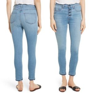 VERONICA BEARD Debbie Frayed Crop Skinny Jeans In Ocean Blue